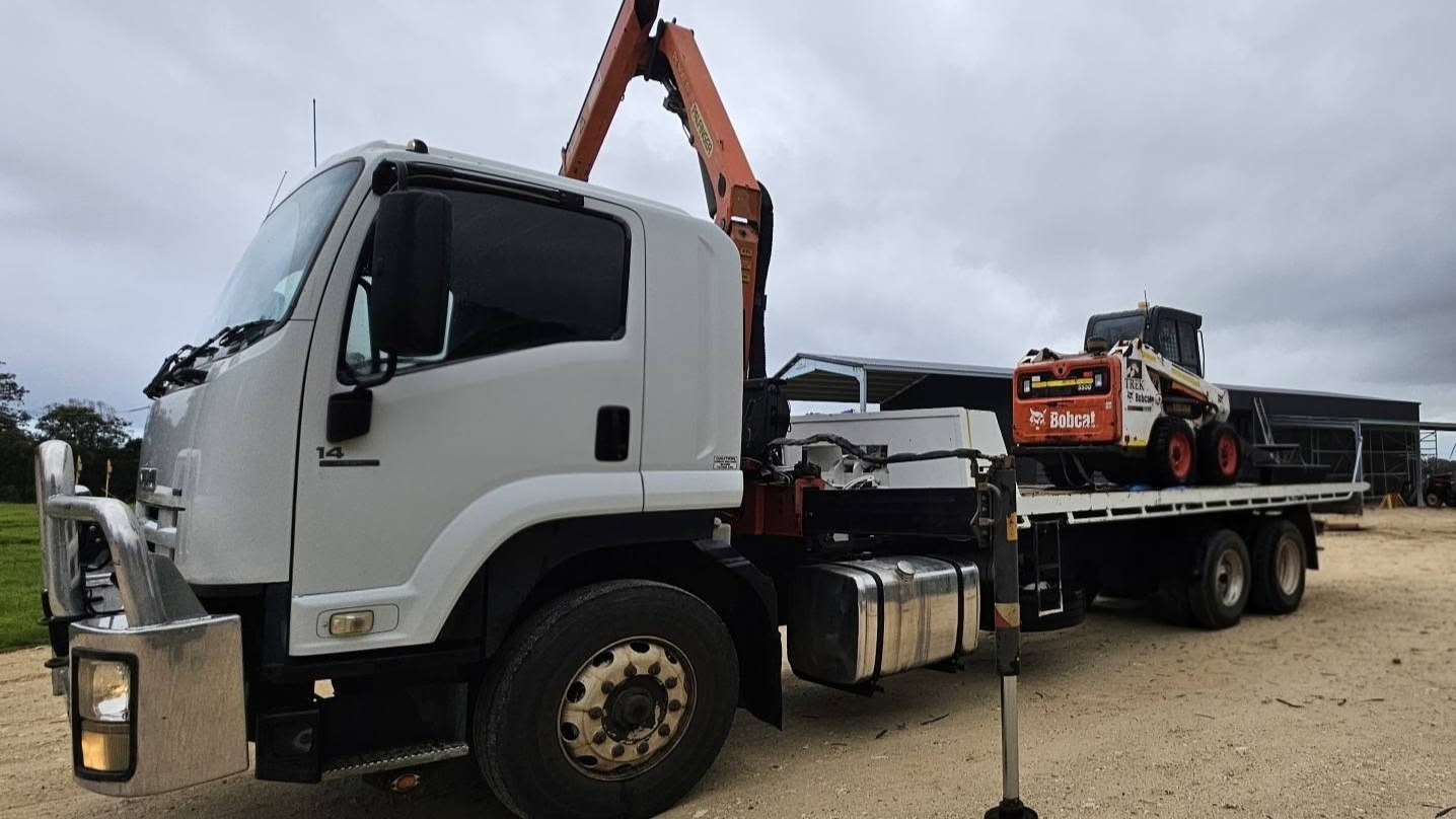 Lane Transport and Hiab truck on site